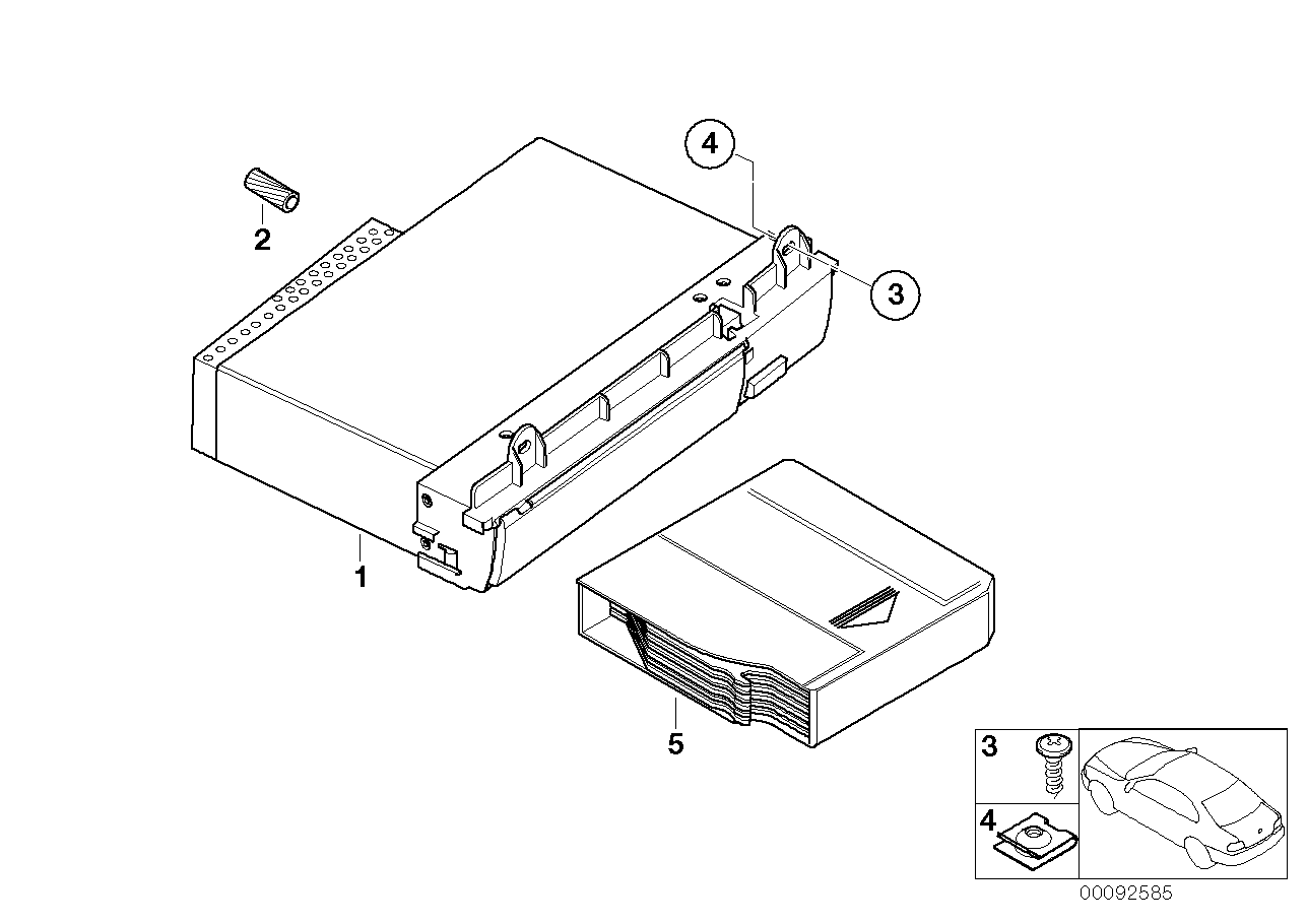 BMW 65129133082 Cd Changer, 6-Slot