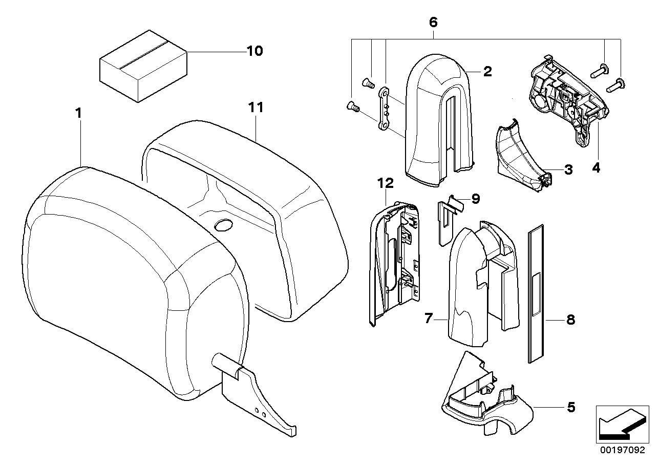 BMW 52107219583 Cover, Headrest Left