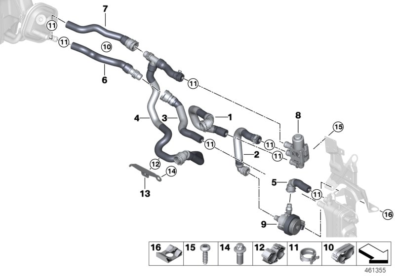 BMW 64219329655 Coolant Hose Return 2