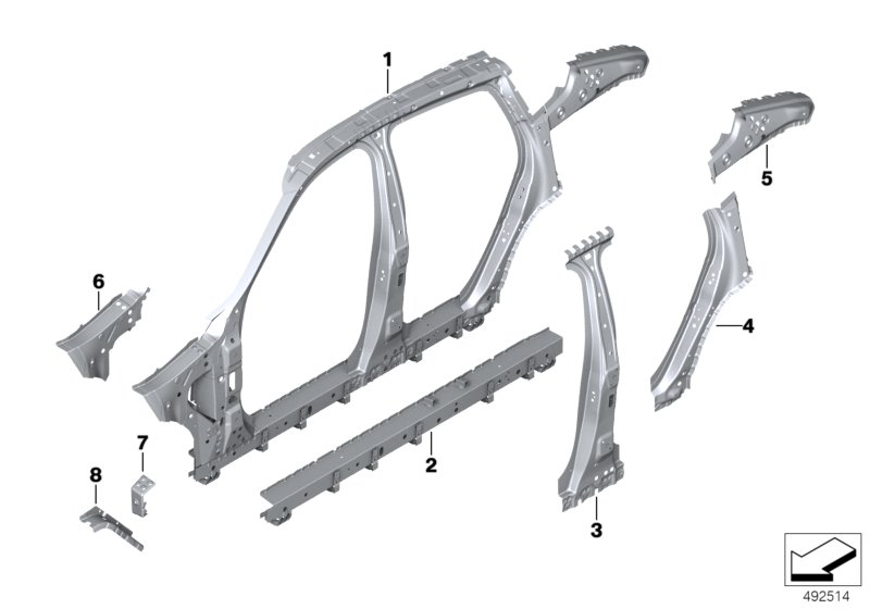 BMW 41009498783 REINFORCEMENT COLUMN C, BOTT