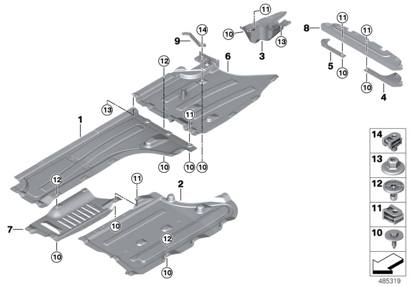 BMW 51757396708 UNDERSHIELD FOR TANK, RIGHT