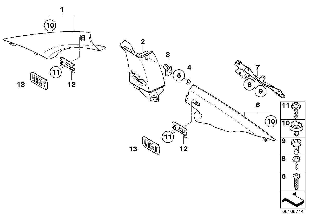 BMW 51439123903 Cover, Column A Left