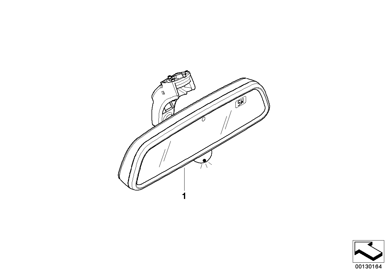 51168019769 BMW Interior Mirror Ec / Led / Compass / Ir