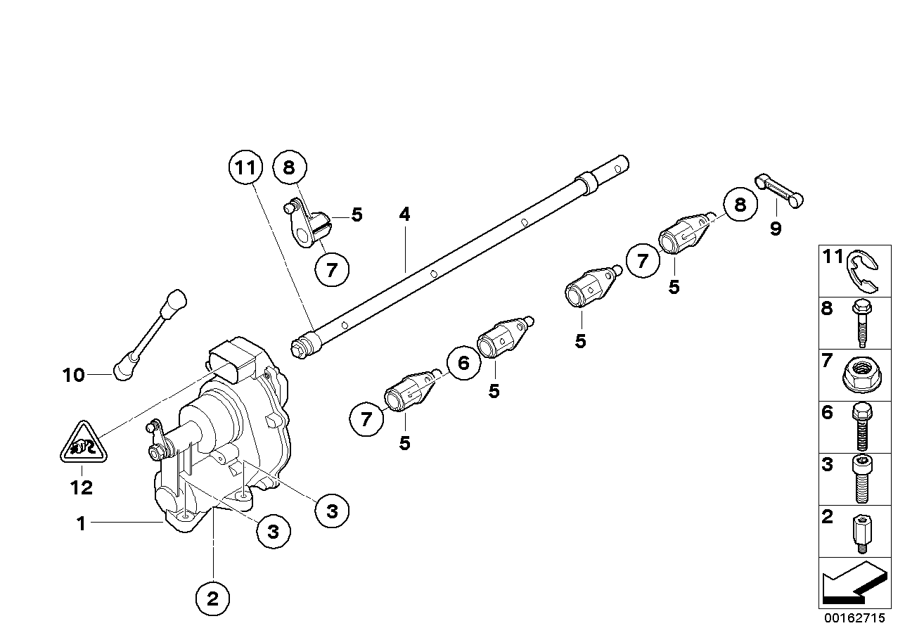 BMW 13547838298 Operating Shaft