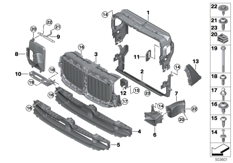 BMW 51747446182 AIR DUCT, EXTERIOR RADIATOR