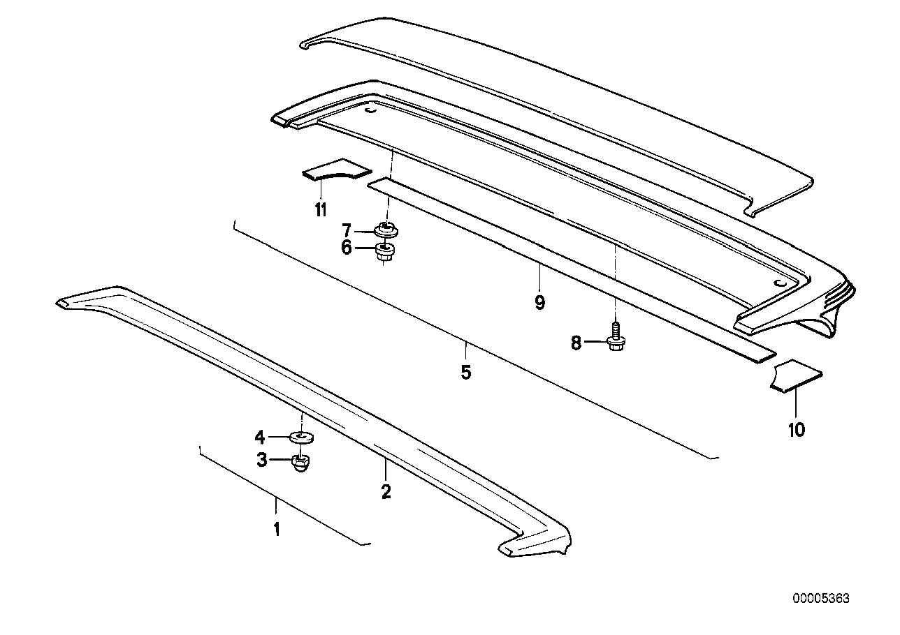 BMW 51711967950 Installing Set Rear Spoiler Prime Coated