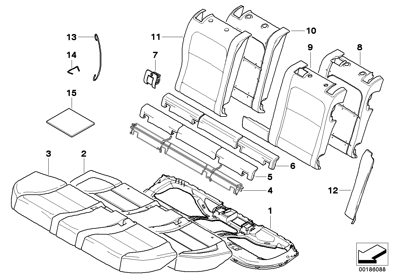 BMW 52209126501 Cover Backrest, Leather, Left