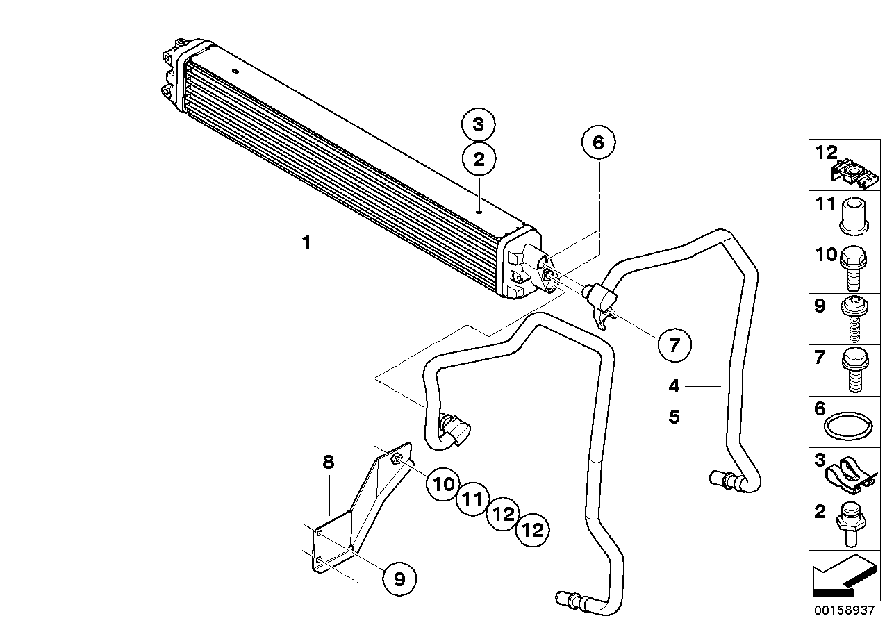 BMW 17227966266 Transmission Oil Cooler Line, Return