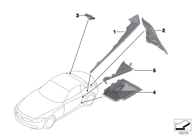 BMW 41217197592 Shaped Part, Window Cavity, Bottom Right