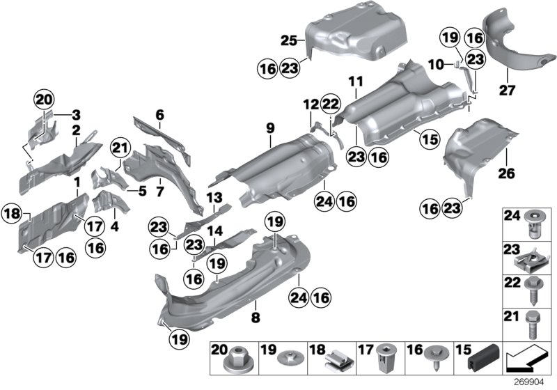 BMW 51487226941 Heat Insulation, Rear Silencer, Left