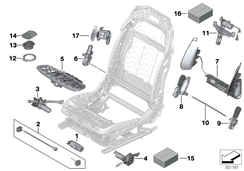 BMW 52107314220 Attachment Set, Seat Frame