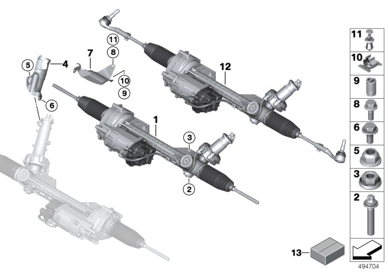 BMW 32106874658 Steering Gear, Electric