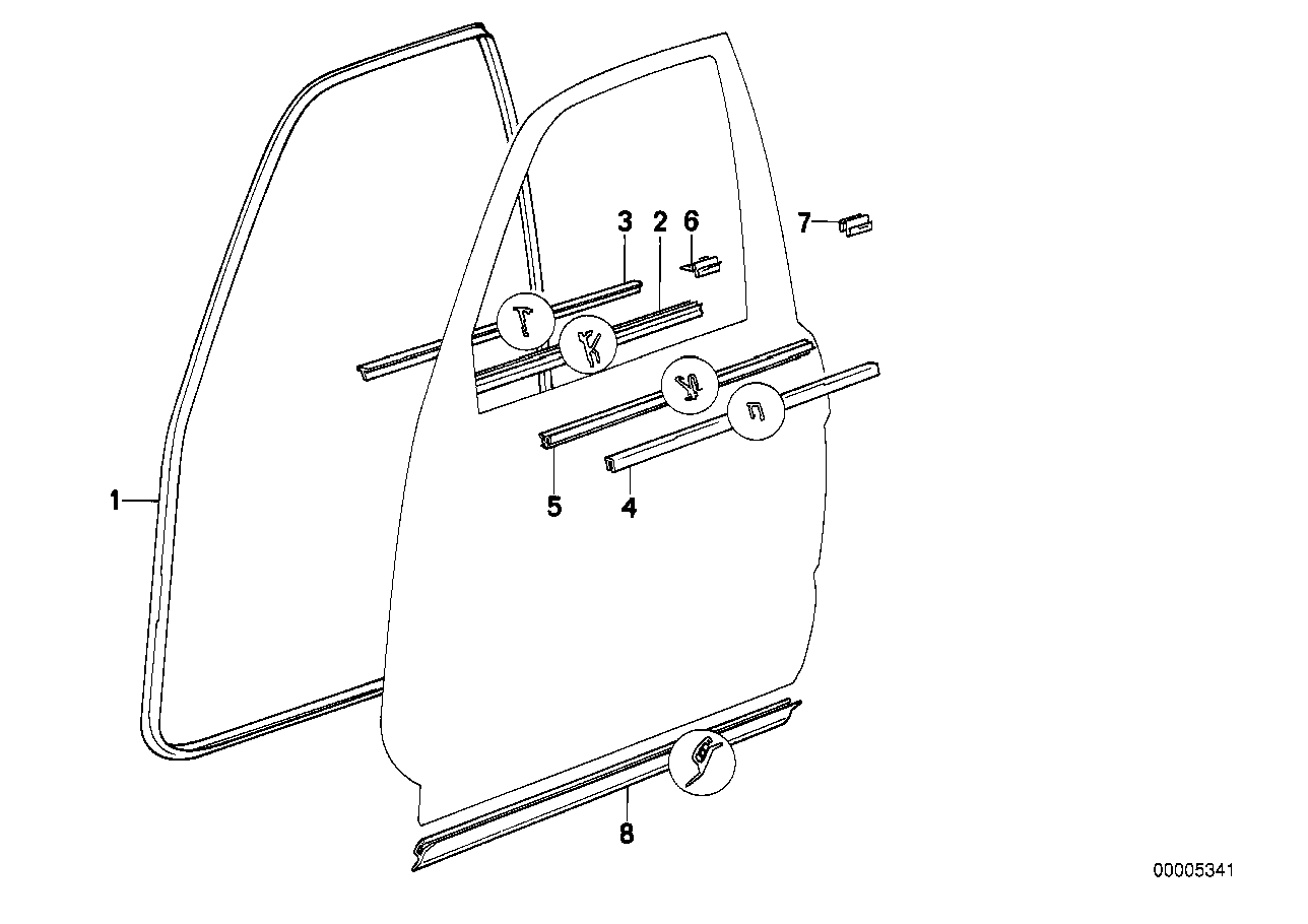 BMW 51219061484 Door Sealing Front Right