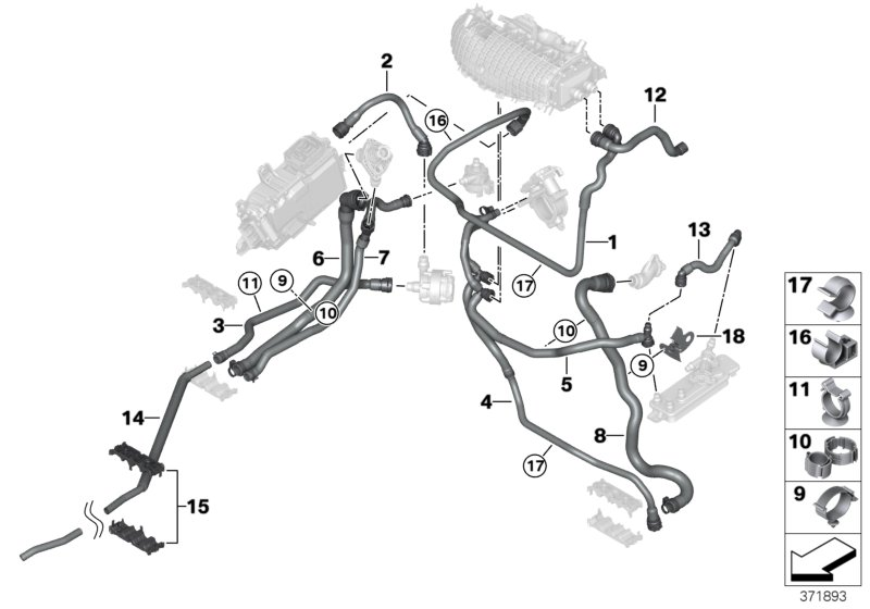 BMW 17127640859 Bracket, Coolant Hose