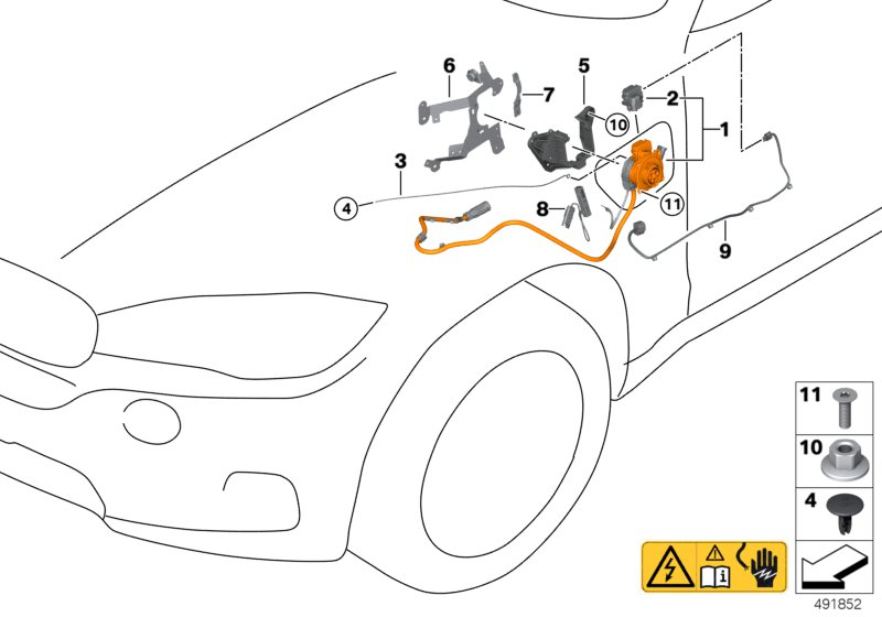 BMW 61139367068 Holder High-Vol.Cable F.Charg.Pow.Socket