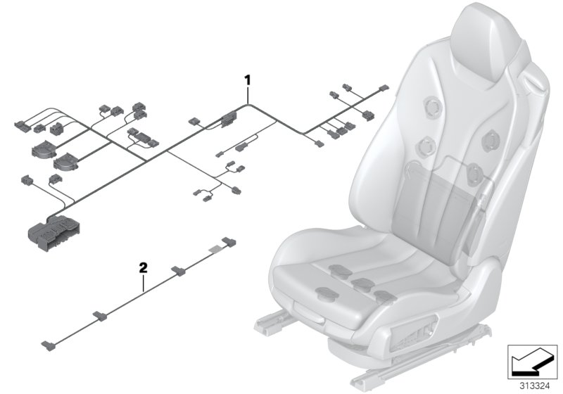 BMW 61129352147 Wiring Set Seat Right