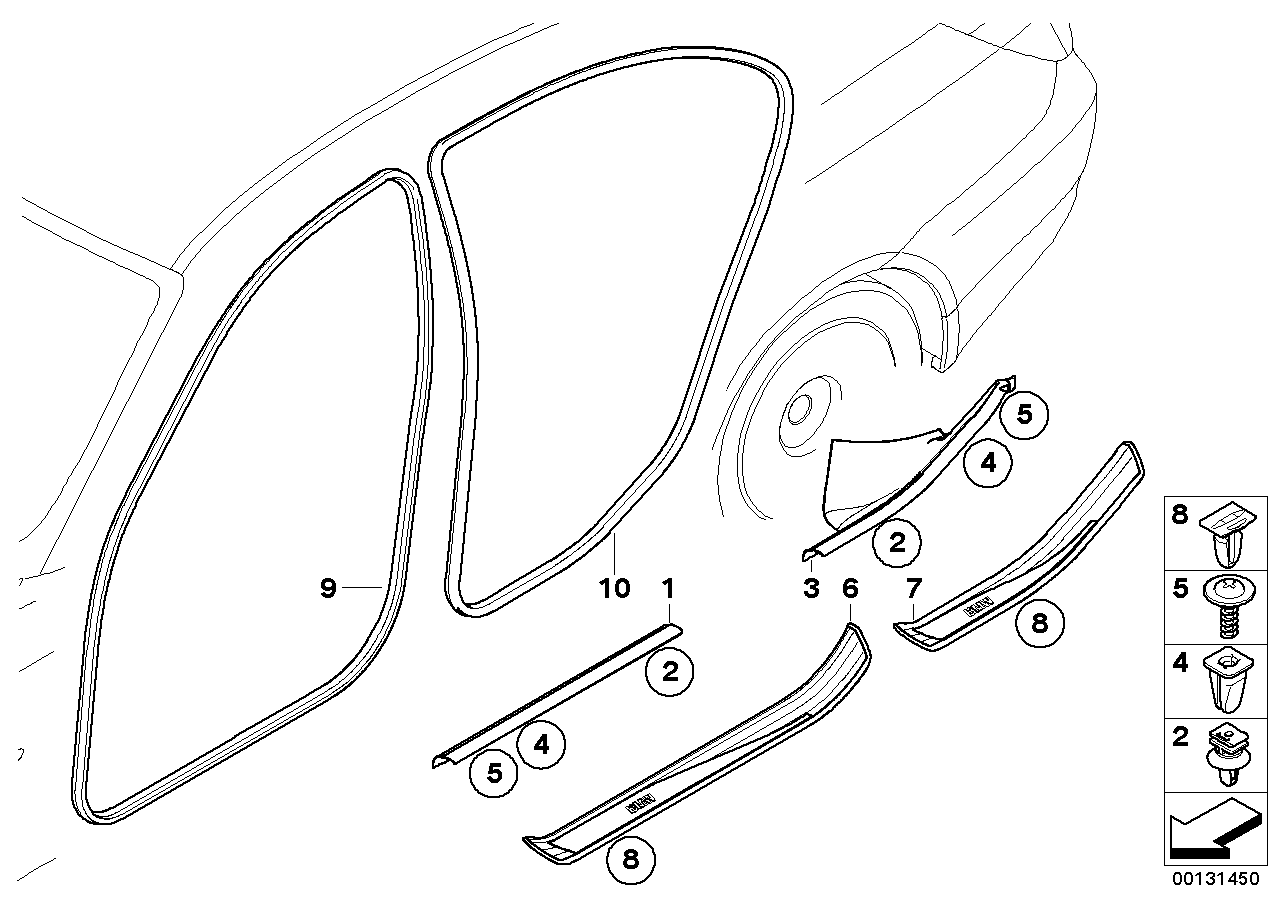 BMW 51476987022 Cover Strip, Entrance, Inner Rear Right