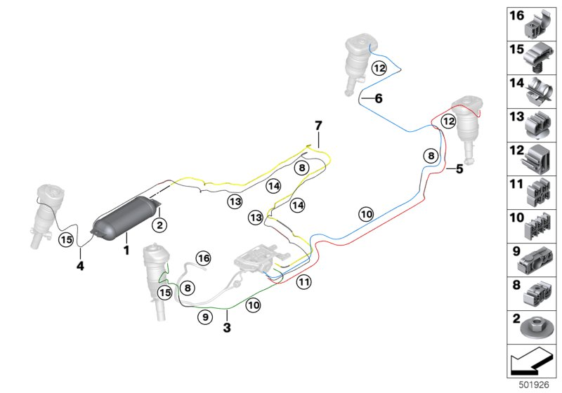 BMW 37106896449 WIRE CLIP, DUAL