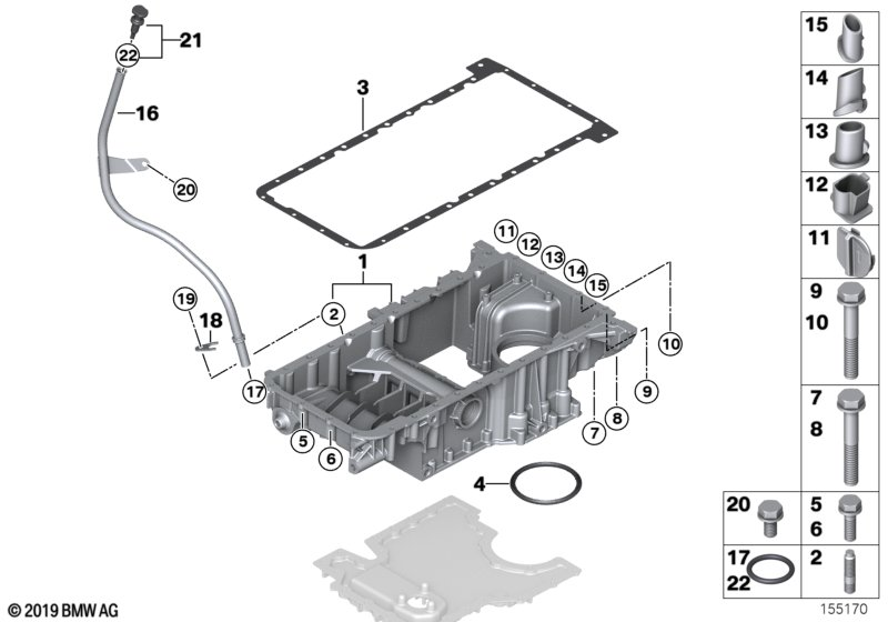 BMW 07119905393 Hex Bolt With Washer