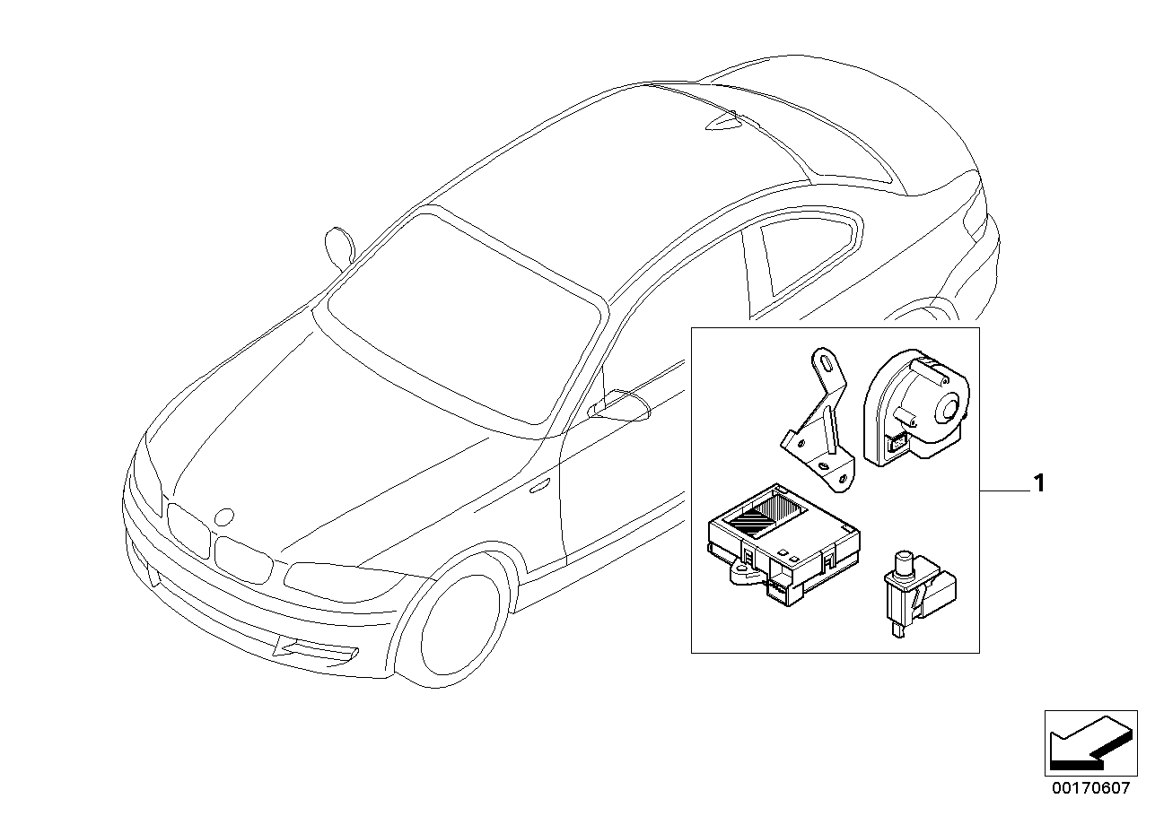 65730444090 BMW Installation Kit Alarm System