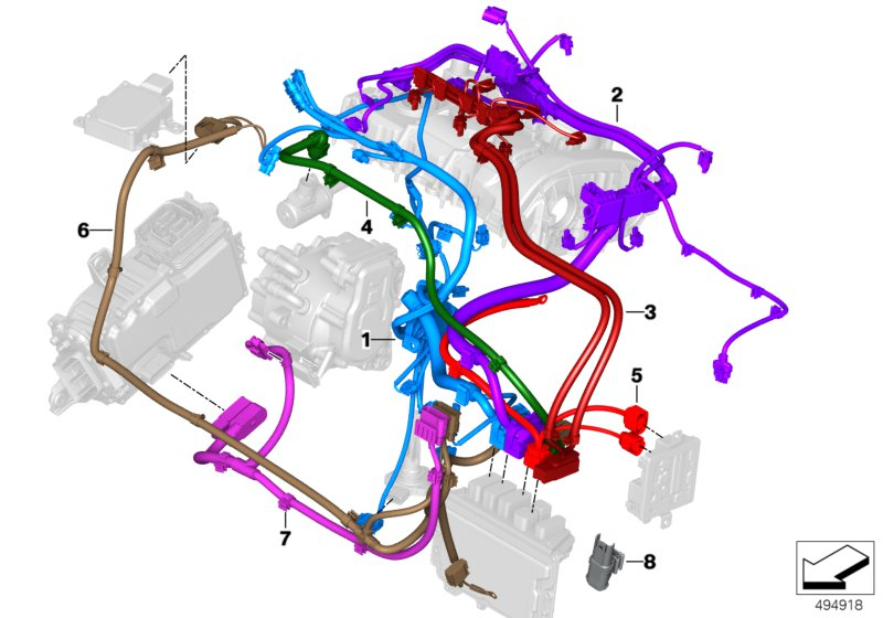 BMW 12518621851 Wiring.Harness,Motor,Sensorsystem,Module 1