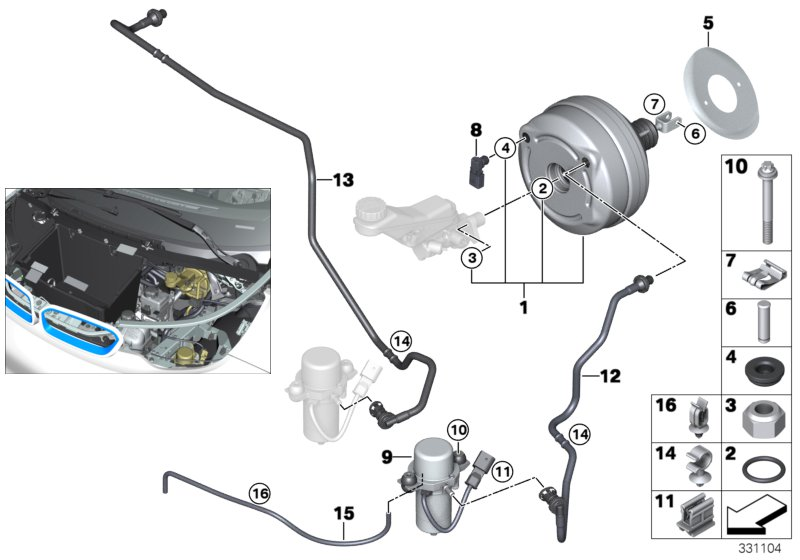 BMW 34336867645 Seal, Brake Booster