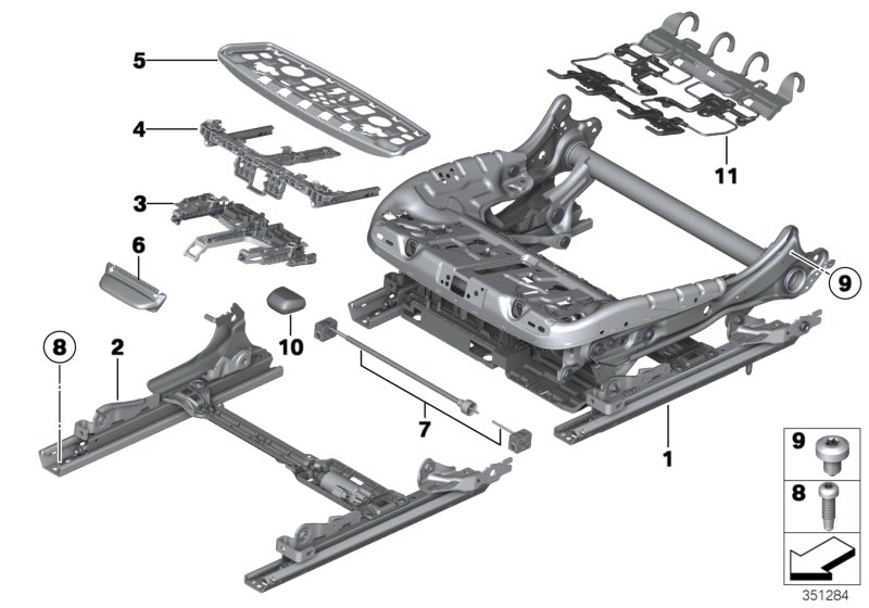 BMW 52107314204 Seat Rail, Electric, Right