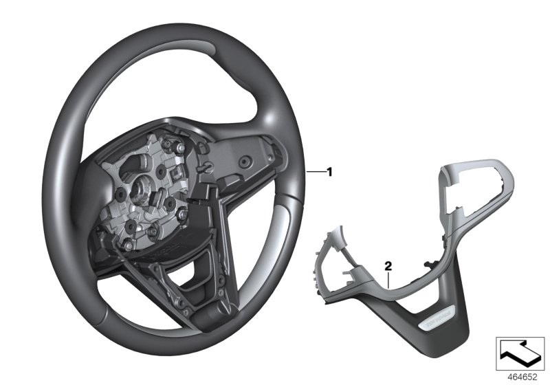 BMW 32308095037 Steering Wheel Rim Leath./Wood