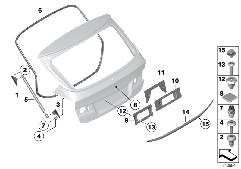 BMW 51247402695 Spring Support, Tailgate