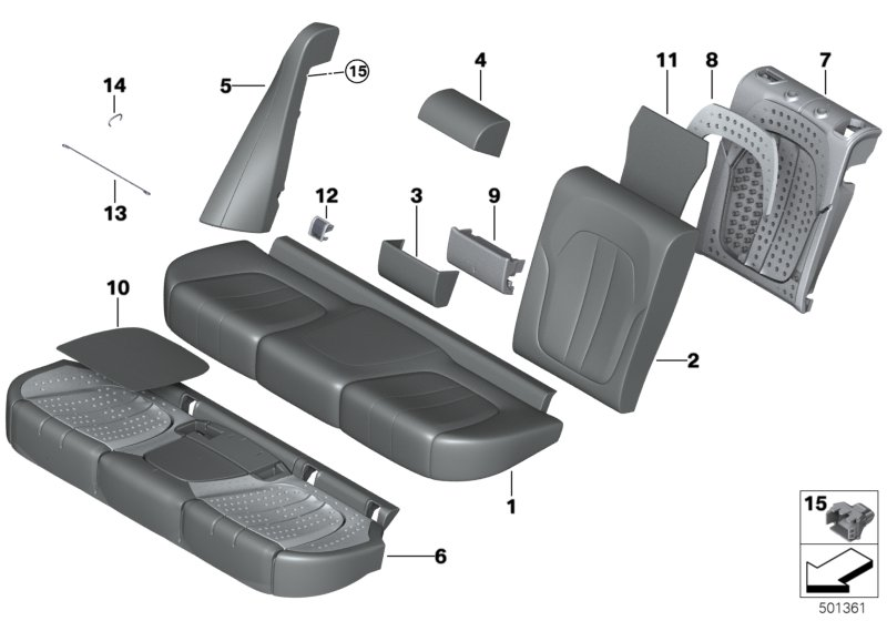 BMW 52208738167 Side Section, Imitation Leat