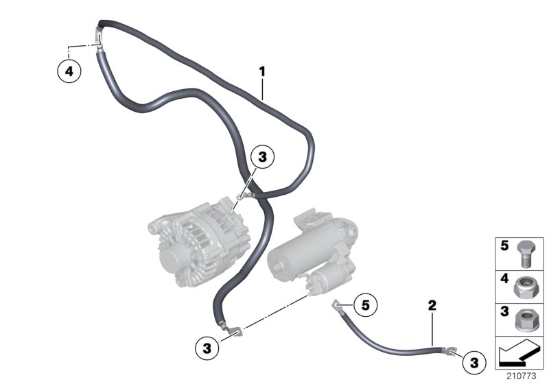 BMW 12427810863 Cable Alternator-Starter-Base B