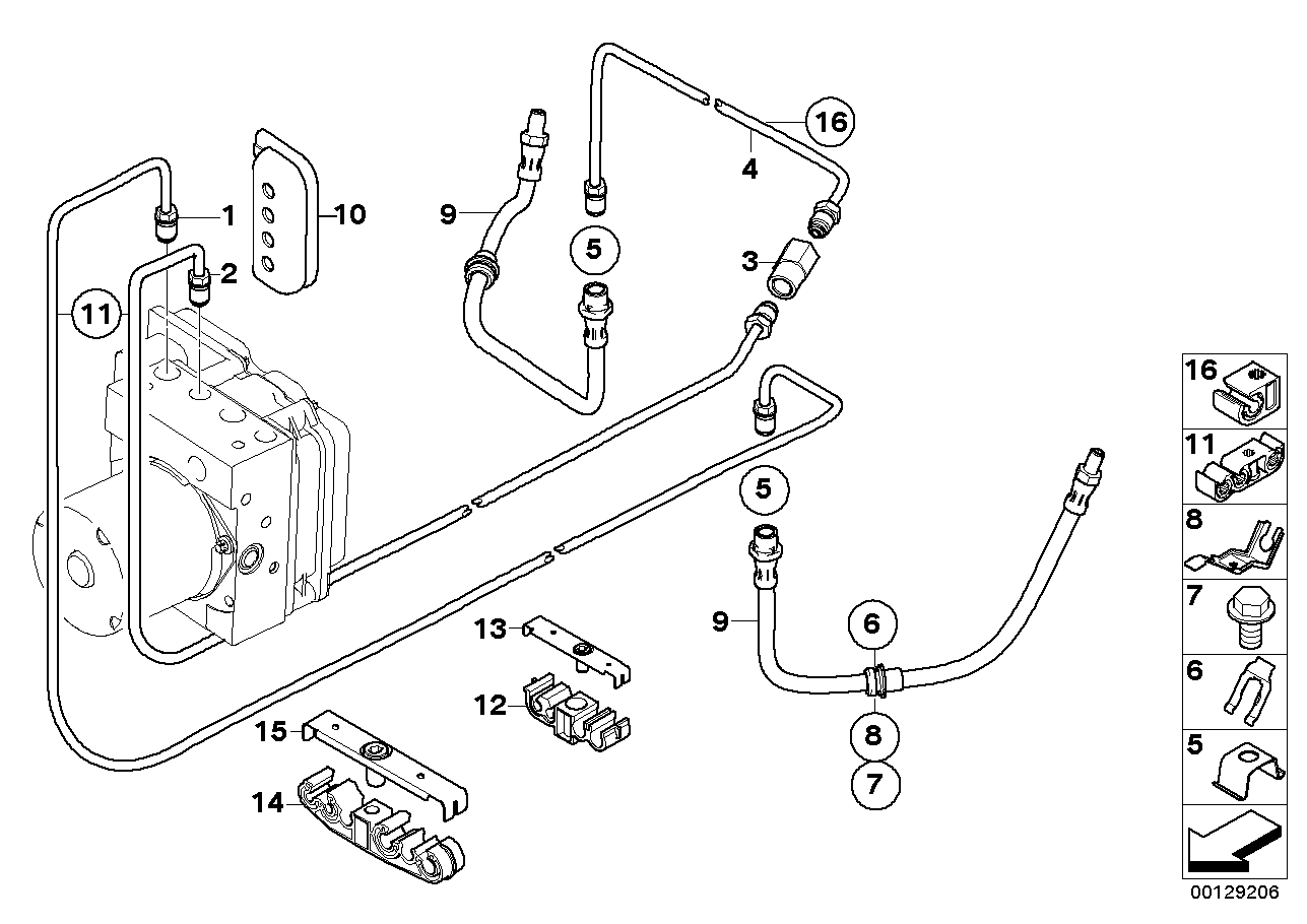 BMW 34306751993 Brake Pipe Bracket