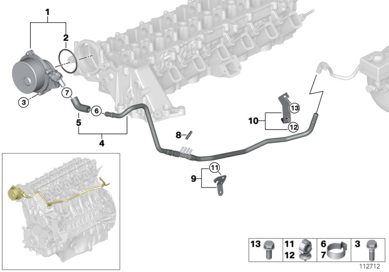 BMW 11667786674 Bracket For Vacuum Hose