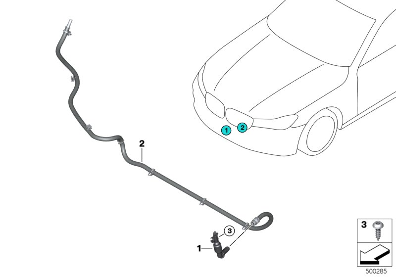 BMW 61677497180 HOSE PIPE CLEANING NIGHT VIS