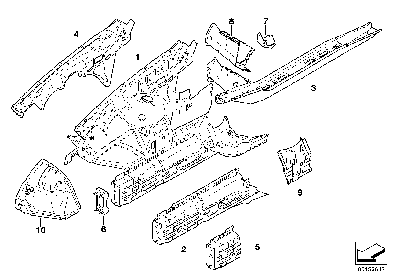 BMW 41003450397 Section Of Left Front Wheel Housing