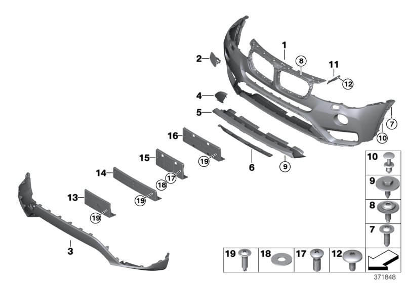 BMW 51627355040 Air Guide, Middle Front