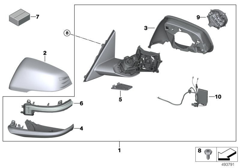 BMW 67139491190 MIRROR ELECTRONICS, RIGHT