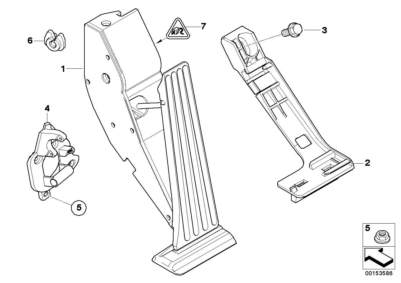 BMW 35426772703 Adapter Plate, Accelerator Pedal Module