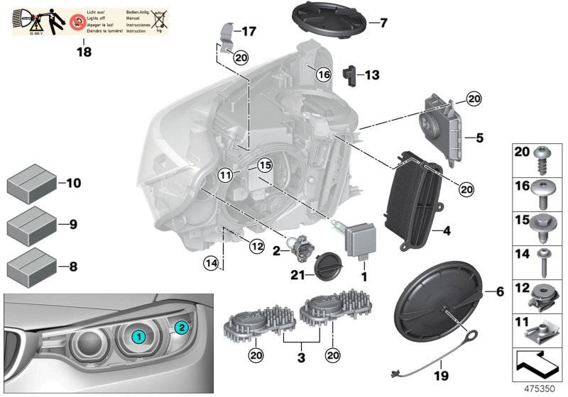 BMW 63117379850 Set, Repair Holder