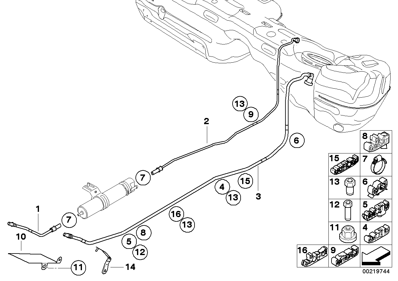 BMW 16126765745 Rear Fuel Feed Line