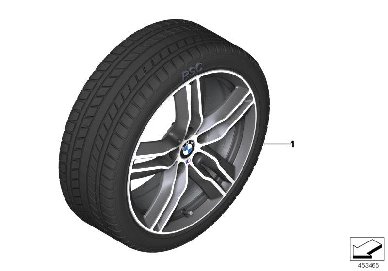 BMW 36110003043 Rdci Wheel With Tyre, Winter Ferricgrey
