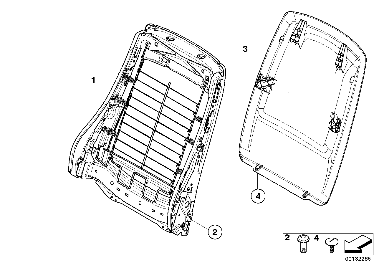 BMW 52107133521 Backrest Frame