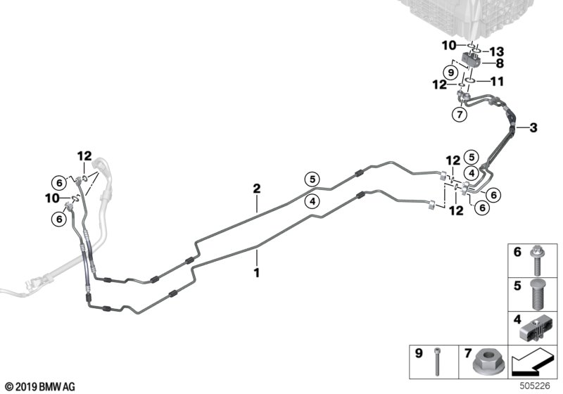 BMW 64539354548 PRESSURE LINE, UNDERFLOOR