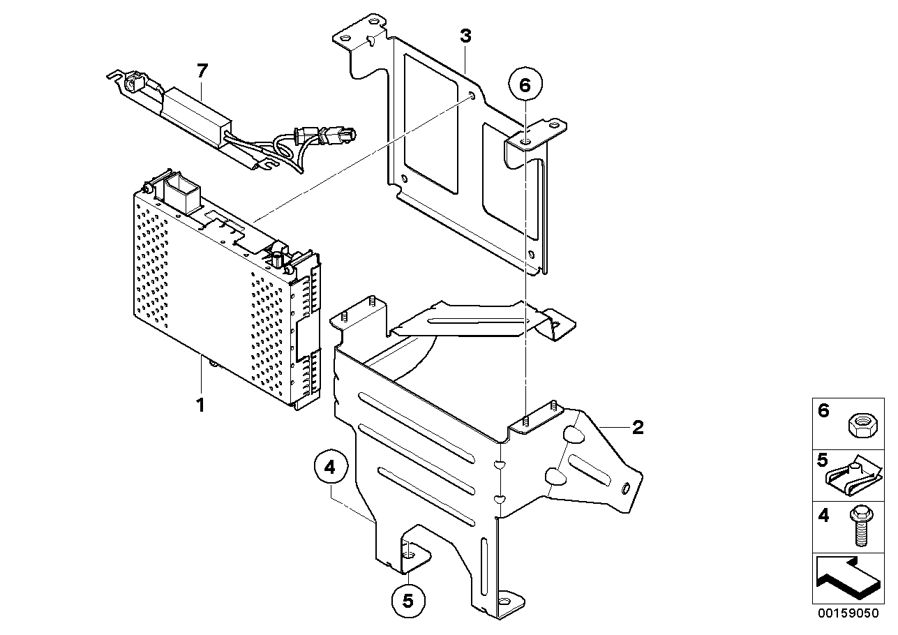 BMW 65159120731 Bracket, Satellite- Radio/Navigation