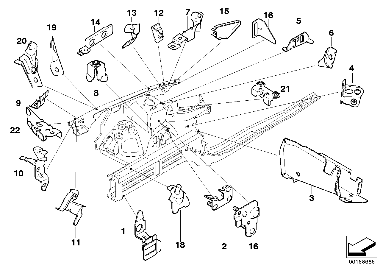 BMW 41147179566 Bracket, Diag.Strut,Supportcarrier, B.R.