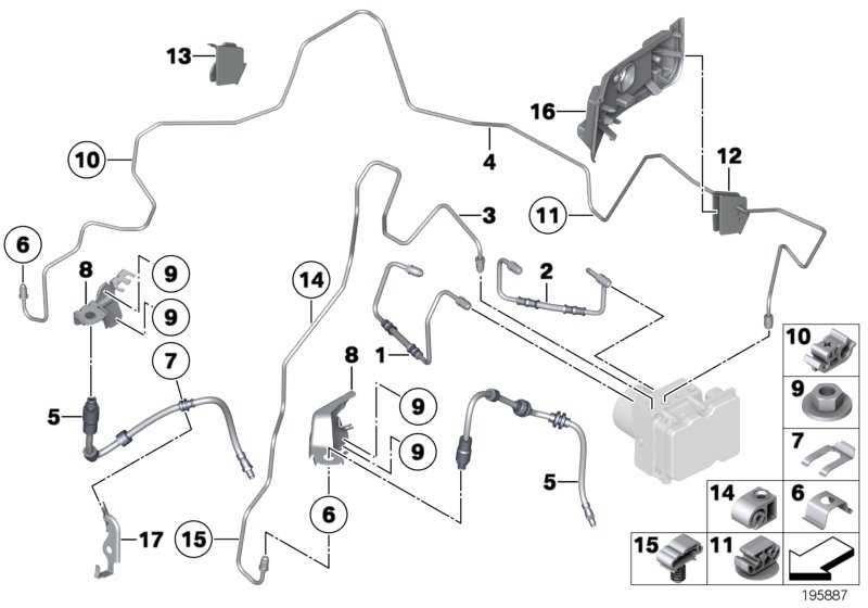 BMW 34306767384 Brake Pipe Bracket