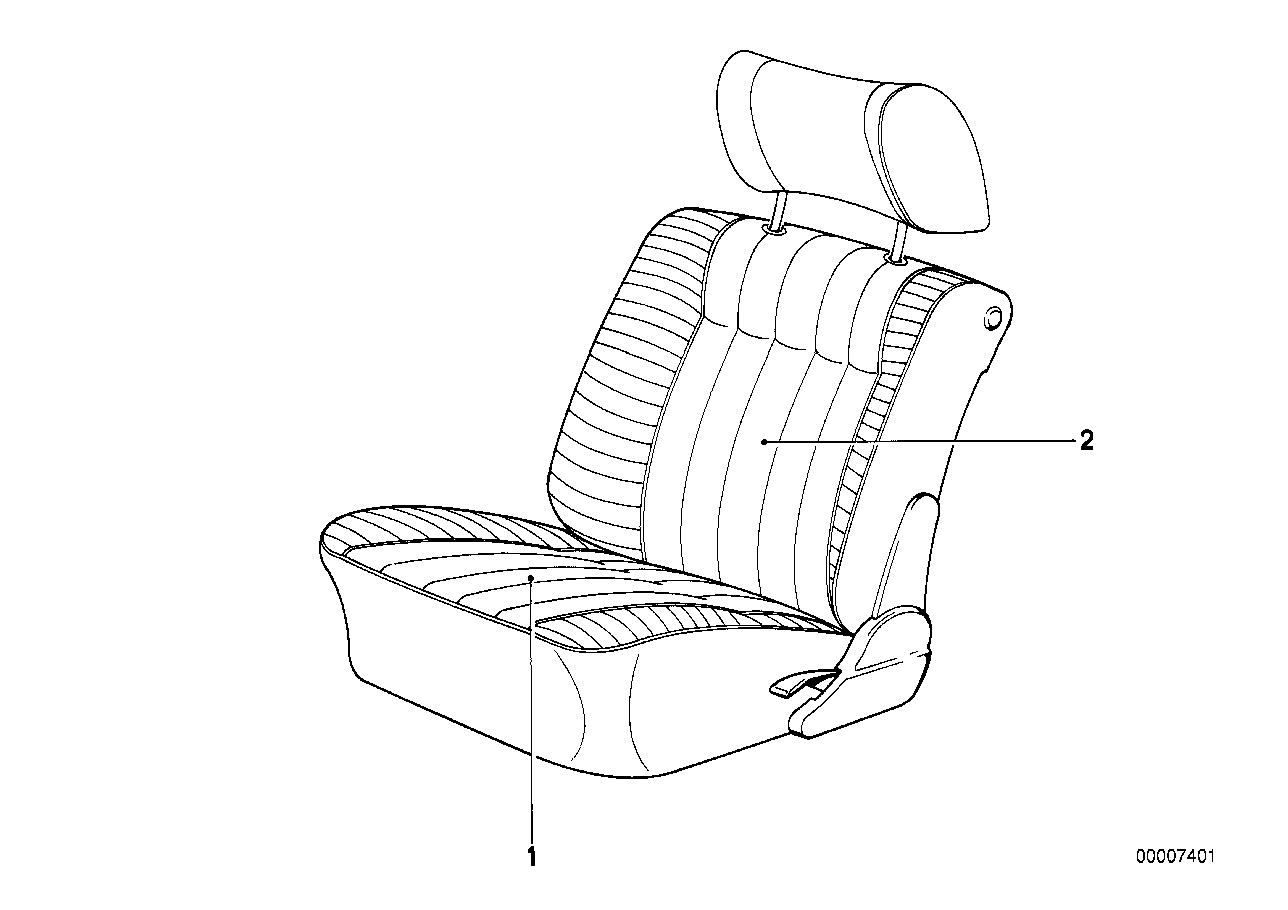 BMW 52101941918 Cover Backrest, Imitation Leather