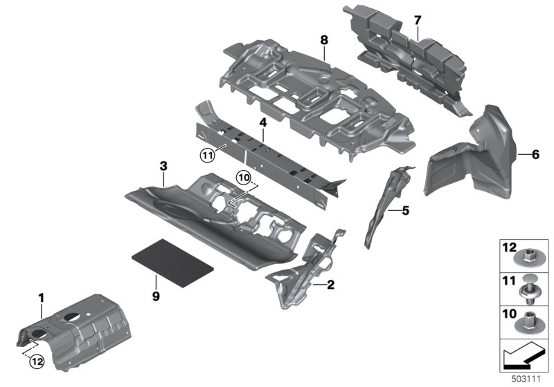 BMW 51487475724 NOISE INSULATION, WHLHOUSING