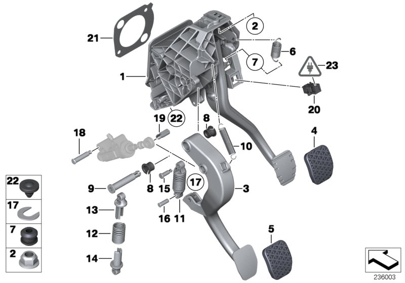 BMW 35006799891 Pedal Assembly Wiht Brake Pedal