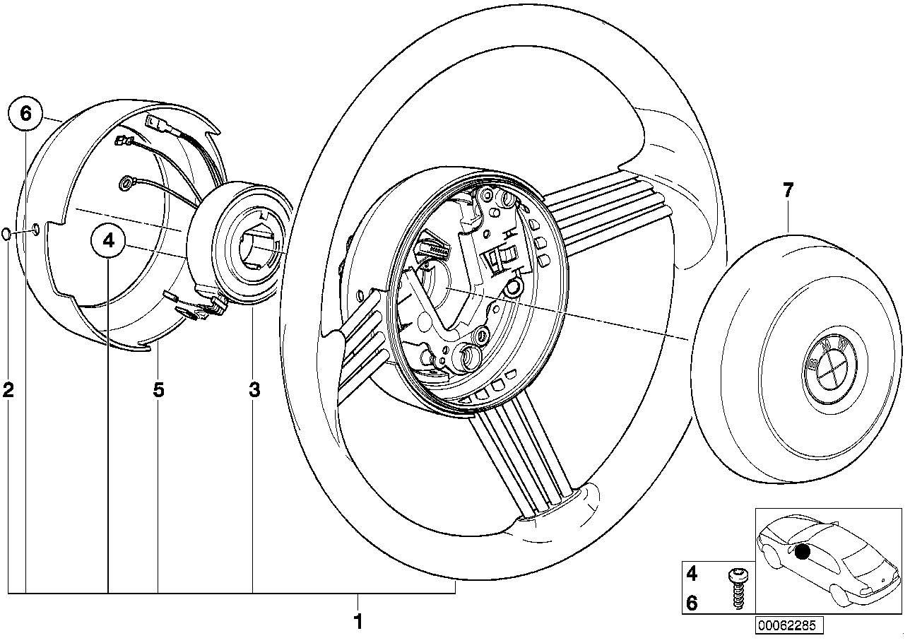 BMW 32346756002 Hub Cap, Airbag